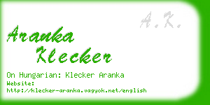 aranka klecker business card